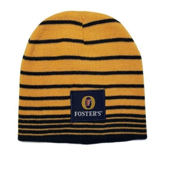 Fosters Other - Fosters Australian Lager Unisex Winter Hat Classic Beanie Striped Knit Beer Cap